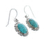Turquoise Genuine Sterling Silver Hook Dangle Earrings JX125554